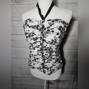 WHBM 100% Silk Corset Top